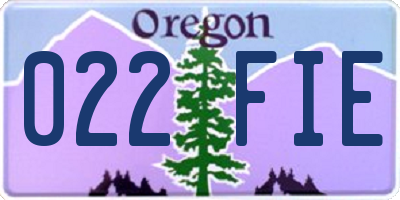 OR license plate 022FIE