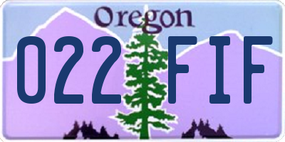 OR license plate 022FIF