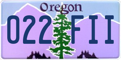 OR license plate 022FII