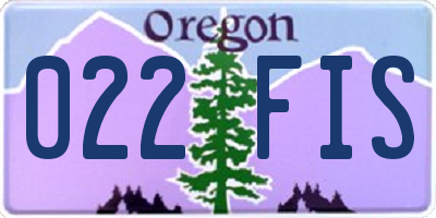 OR license plate 022FIS