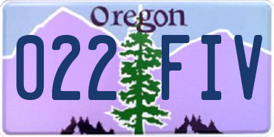 OR license plate 022FIV