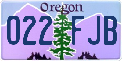OR license plate 022FJB