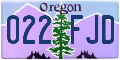 OR license plate 022FJD
