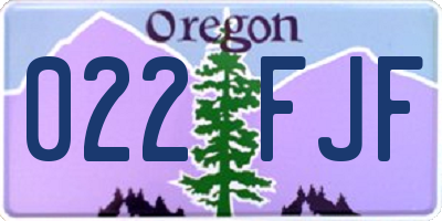 OR license plate 022FJF