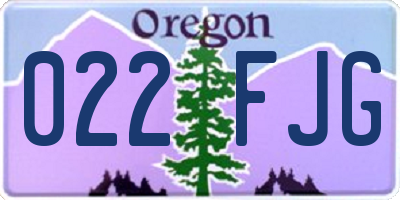 OR license plate 022FJG
