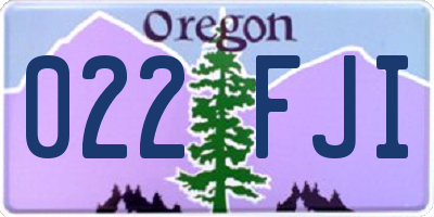 OR license plate 022FJI