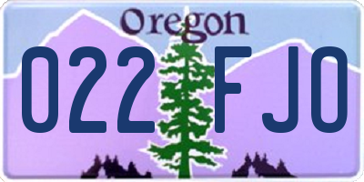 OR license plate 022FJO
