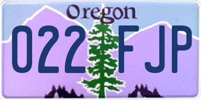 OR license plate 022FJP