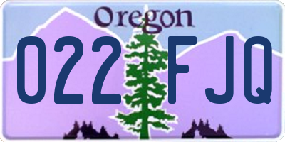 OR license plate 022FJQ