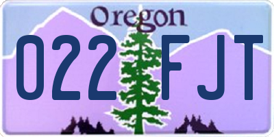 OR license plate 022FJT