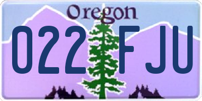 OR license plate 022FJU