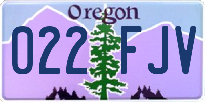 OR license plate 022FJV