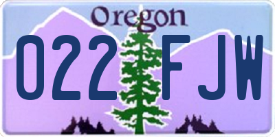 OR license plate 022FJW