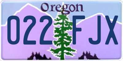 OR license plate 022FJX