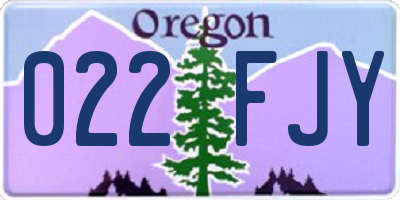 OR license plate 022FJY