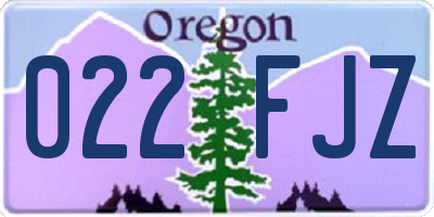 OR license plate 022FJZ