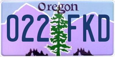 OR license plate 022FKD
