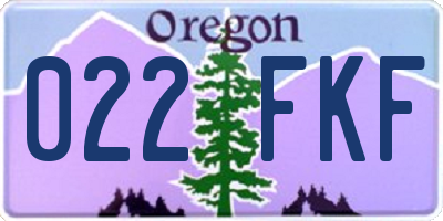 OR license plate 022FKF