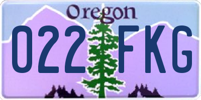 OR license plate 022FKG