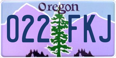 OR license plate 022FKJ
