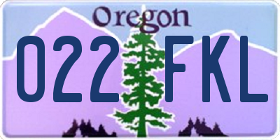OR license plate 022FKL