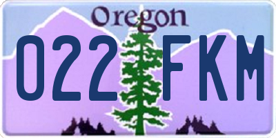OR license plate 022FKM