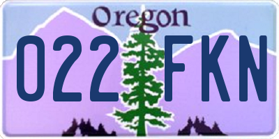 OR license plate 022FKN