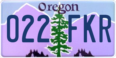 OR license plate 022FKR