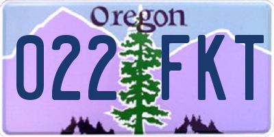 OR license plate 022FKT