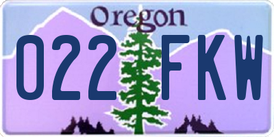 OR license plate 022FKW