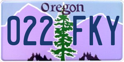 OR license plate 022FKY