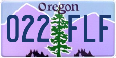 OR license plate 022FLF