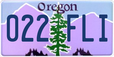 OR license plate 022FLI