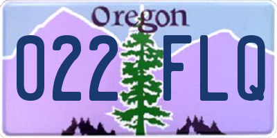 OR license plate 022FLQ