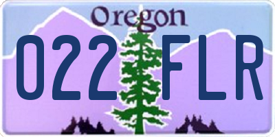 OR license plate 022FLR