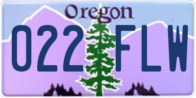 OR license plate 022FLW