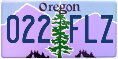 OR license plate 022FLZ