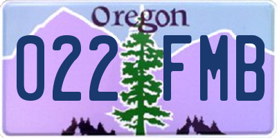 OR license plate 022FMB