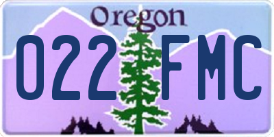 OR license plate 022FMC