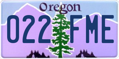 OR license plate 022FME