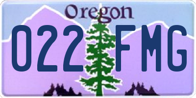 OR license plate 022FMG