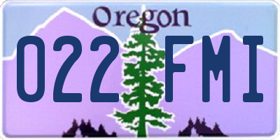 OR license plate 022FMI