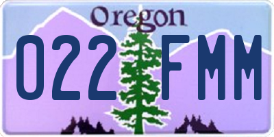 OR license plate 022FMM