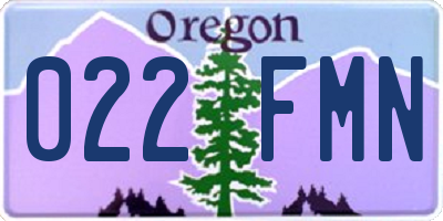 OR license plate 022FMN