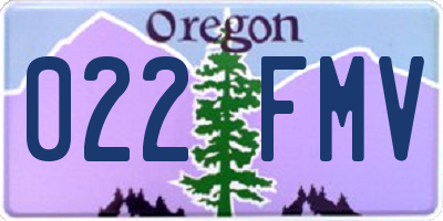 OR license plate 022FMV