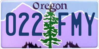OR license plate 022FMY