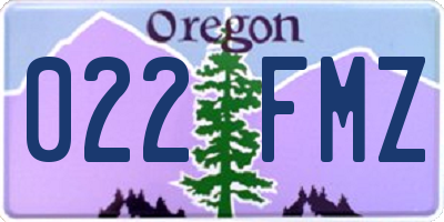 OR license plate 022FMZ