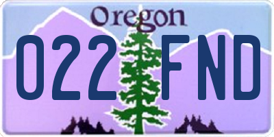 OR license plate 022FND