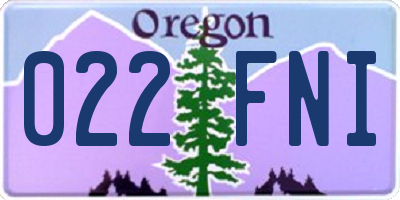 OR license plate 022FNI