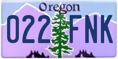 OR license plate 022FNK